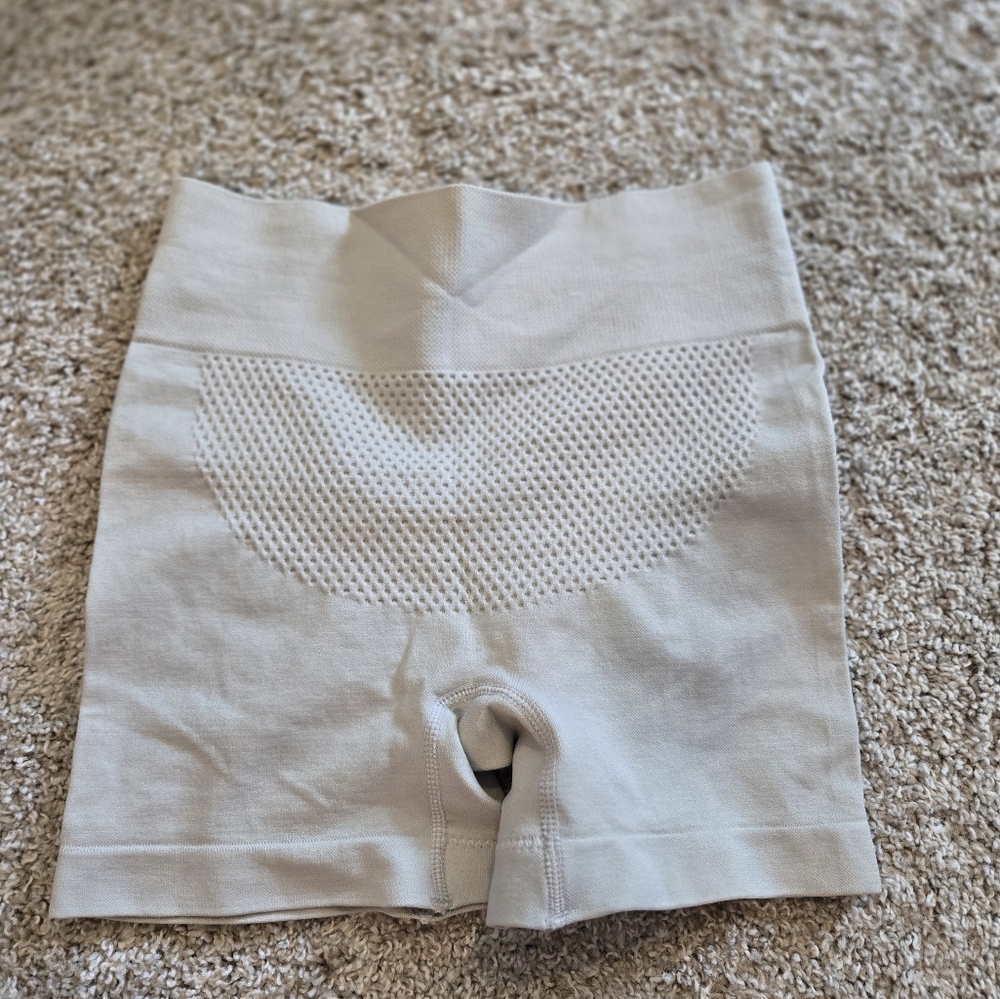 White workout booty shorts